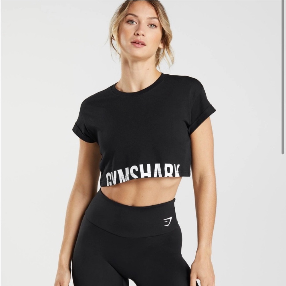 Gymshark Fraction Crop Top Black